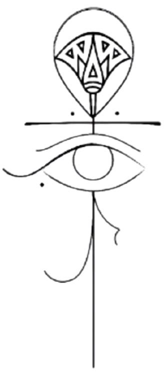 Eye of Horus, ankh, and lotus